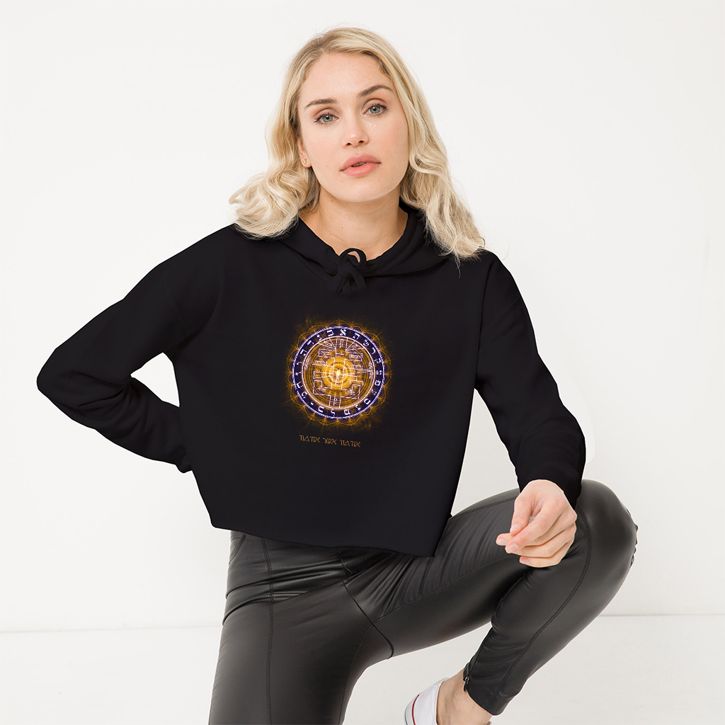 Supreme Pentacle Women s Crop Hoodie Develop Intuition Psych Zen Shadow Creations