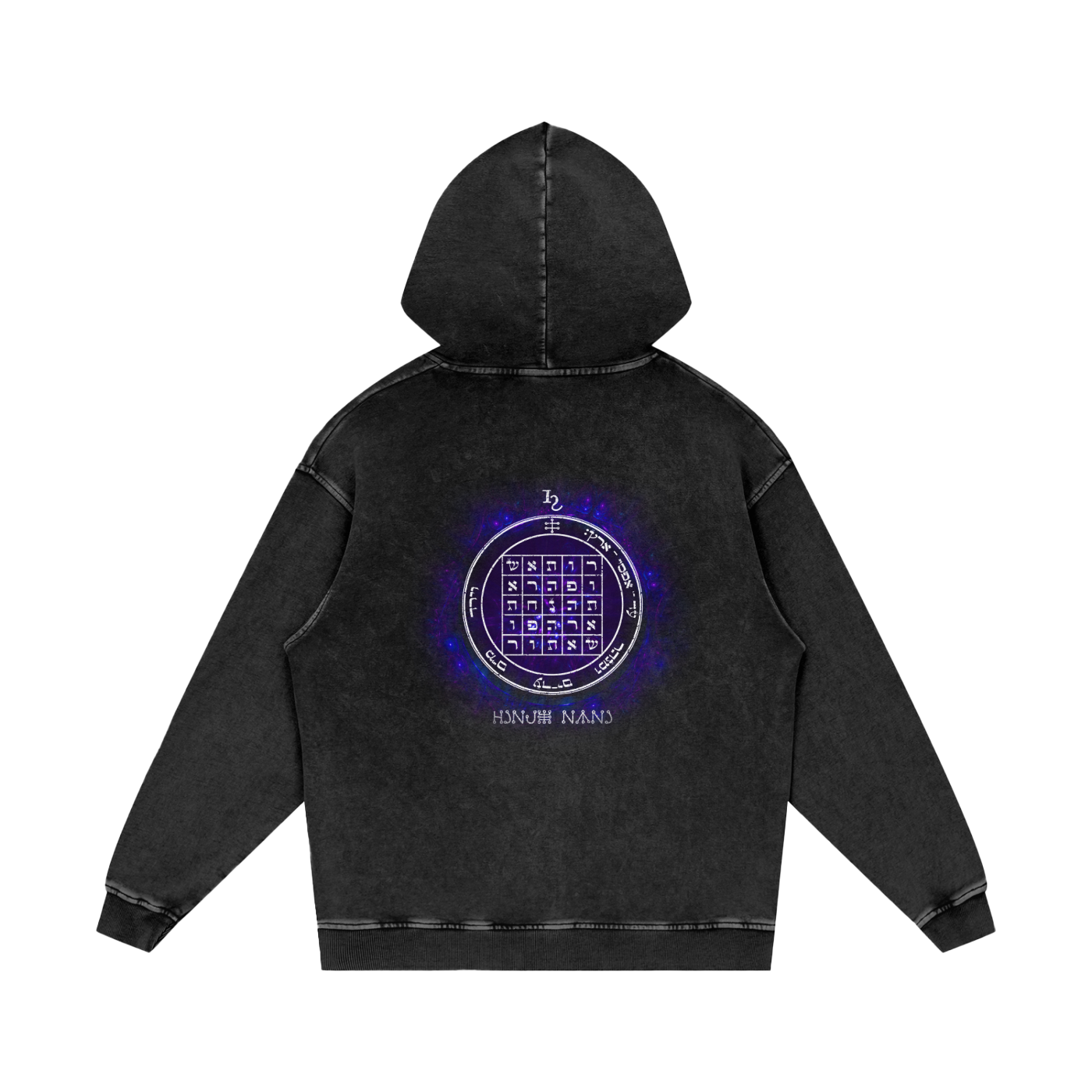 2nd Pentacle of Saturn Acid Wash Oversize Hoodie - Power of Persuasion