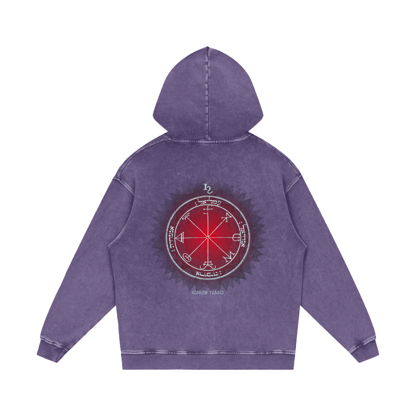 3rd Pentacle of Saturn Acid Wash Oversize Hoodie - Protection Against Negativity